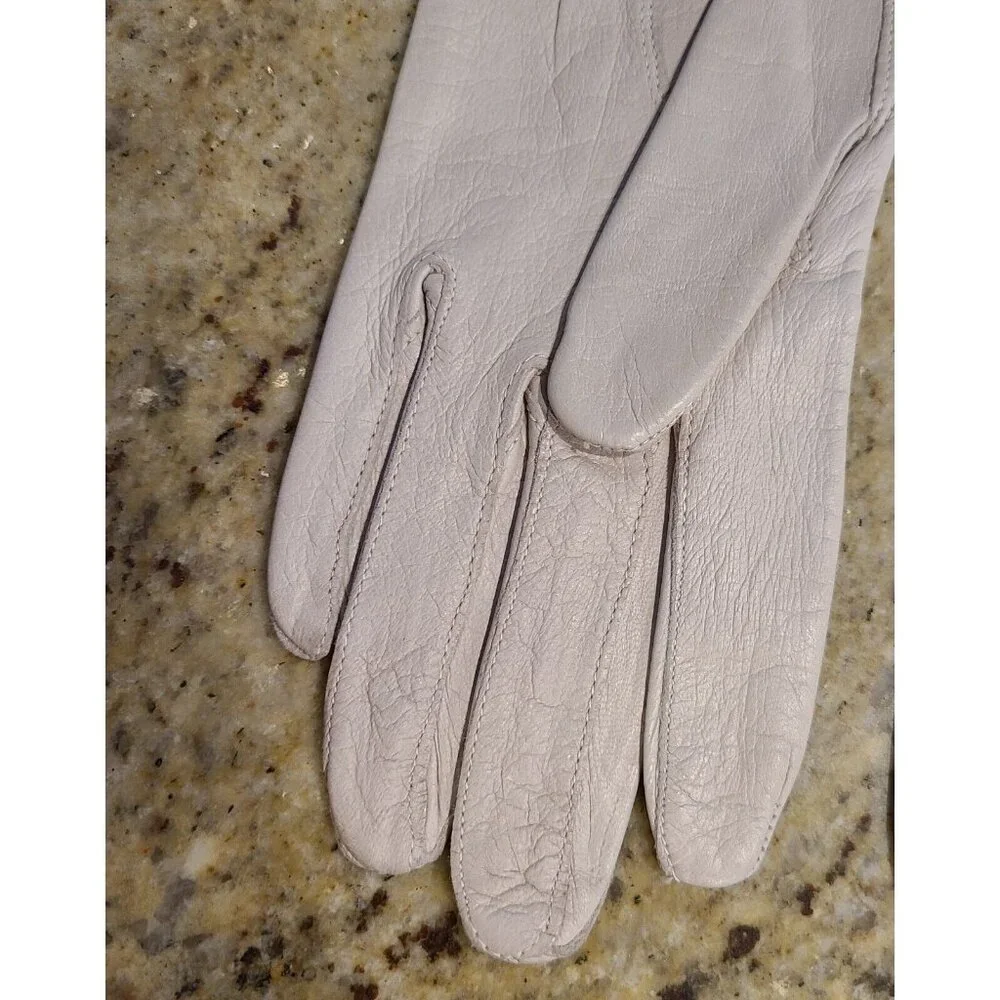 Vtg Size S Beige Soft Kid Leather Formal 8